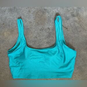 aerie Turquoise Ribbed Swim top
